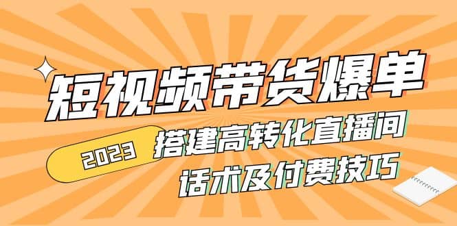 2023短视频带货爆单 搭建高转化直播间 话术及付费技巧(无水印)-飞鱼网创