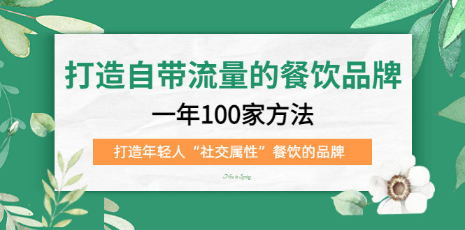 打造自带流量的餐饮品牌：一年100家方法 打造年轻人“社交属性”餐饮的品牌-飞鱼网创