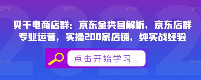 贝千电商店群：京东全类目解析，京东店群专业运营，实操200家店铺，纯实战经验-飞鱼网创