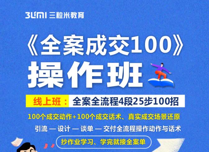 《全案成交100》全案全流程4段25步100招，操作班-飞鱼网创