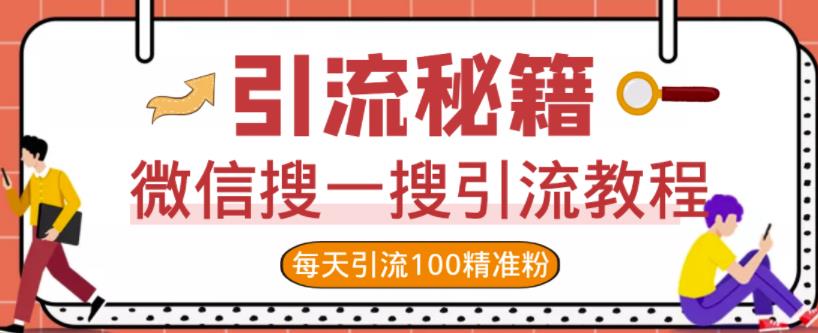 微信搜一搜引流教程，每天引流100精准粉-飞鱼网创