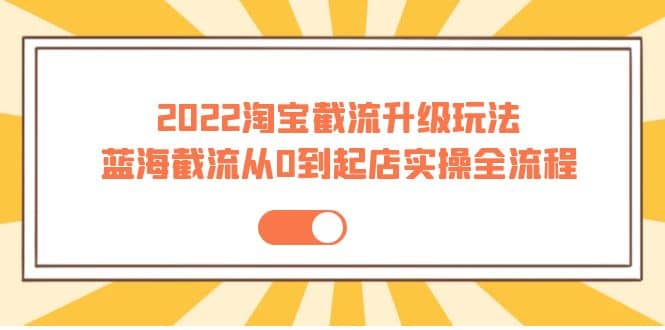 2022淘宝截流升级玩法：蓝海截流从0到起店实操全流程 价值千元-飞鱼网创