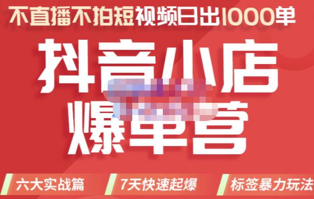 2022年抖音小店爆单营，不直播、不拍短视频、日出1000单，暴力玩法-飞鱼网创