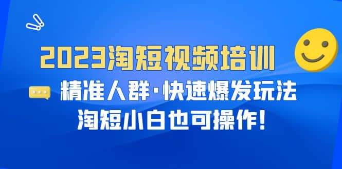 2023淘短视频培训：精准人群·快速爆发玩法，淘短小白也可操作-飞鱼网创