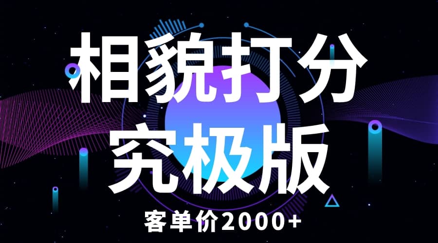 相貌打分究极版，客单价2000+纯新手小白就可操作的项目-飞鱼网创