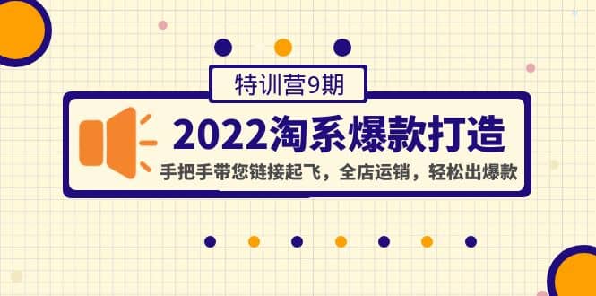 2022淘系爆款打造特训营9期：手把手带您链接起飞，全店运销，轻松出爆款-飞鱼网创