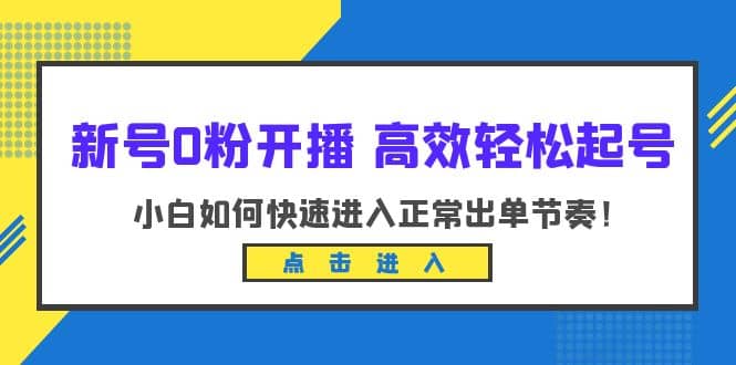 新号0粉开播-高效轻松起号：小白如何快速进入正常出单节奏（10节课）-飞鱼网创