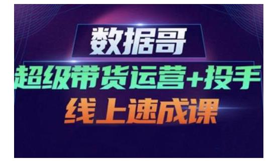 数据哥·超级带货运营+投手线上速成课，快速提升运营和熟悉学会投手技巧-飞鱼网创