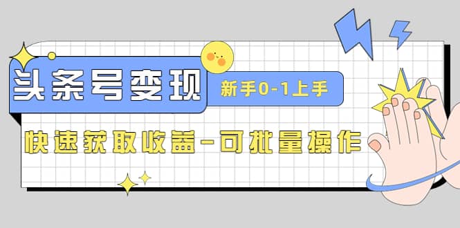 2023头条号实操变现课：新手0-1轻松上手，快速获取收益-可批量操作-飞鱼网创