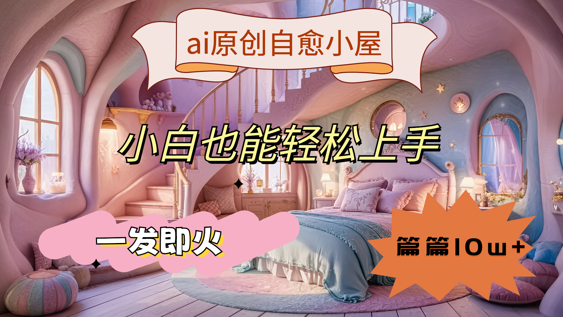 ai原创治愈小屋，小白也能轻松上手，一发即火，篇篇10w+-飞鱼网创