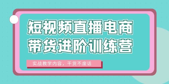 短视频直播电商带货进阶训练营：实战教学内容，干货不废话-飞鱼网创