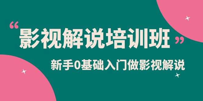 影视解说实战培训班，新手0基础入门做影视解说（10节视频课）-飞鱼网创