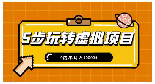 新手小白只需5步，即可玩转虚拟项目，0成本月入10000+【视频课程】-飞鱼网创