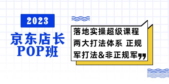 2023京东店长·POP班 落地实操超级课程 两大打法体系 正规军&非正规军-飞鱼网创