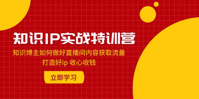 知识IP实战特训营：知识博主如何做好直播间内容获取流量 打造好ip 收心收钱-飞鱼网创