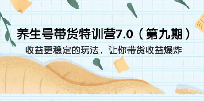 养生号带货特训营7.0（第九期）收益更稳定的玩法 让你带货收益爆炸（11节）-飞鱼网创