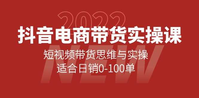 抖音电商带货实操课：短视频带货思维与实操，适合日销0-100单-飞鱼网创