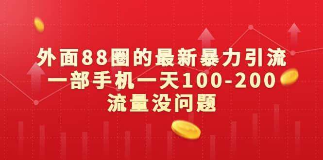 外面88圈的最新暴力引流，一部手机一天100-200流量没问题-飞鱼网创