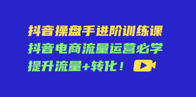 抖音操盘手进阶训练课：抖音电商流量运营必学，提升流量+转化-飞鱼网创