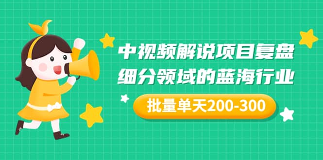 某付费文章：中视频解说项目复盘：细分领域的蓝海行业 批量单天200-300收益-飞鱼网创