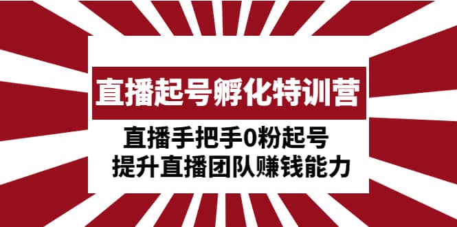 直播起号孵化特训营：直播手把手0粉起号 提升直播团队赚钱能力-飞鱼网创