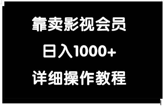 靠卖影视会员，日入1000+-飞鱼网创