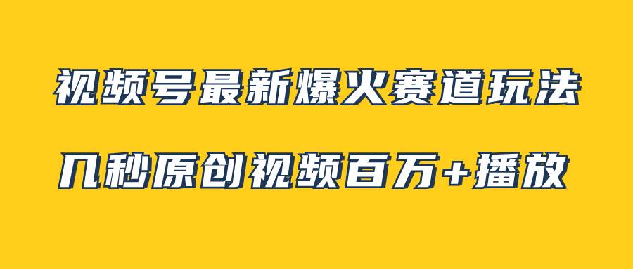 视频号最新爆火赛道玩法，几秒视频可达百万播放，小白即可操作（附素材）-飞鱼网创