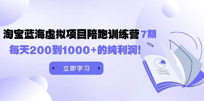 黄岛主《淘宝蓝海虚拟项目陪跑训练营7期》每天200到1000+的纯利润-飞鱼网创