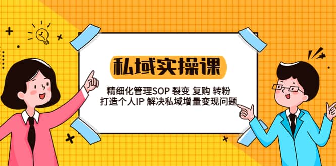 私域实战课程：精细化管理SOP 裂变 复购 转粉 打造个人IP 私域增量变现问题-飞鱼网创