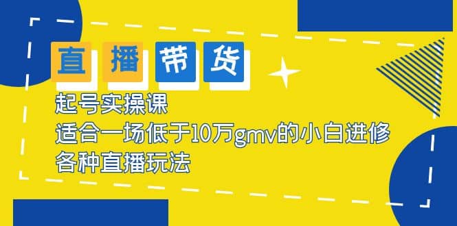 2023直播带货起号实操课，适合一场低于·10万gmv的小白进修 各种直播玩法-飞鱼网创