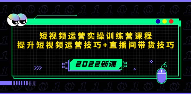 2022短视频运营实操训练营课程，提升短视频运营技巧+直播间带货技巧-飞鱼网创