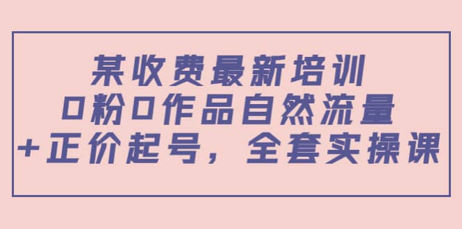 某收费最新培训：0粉0作品自然流量+正价起号，全套实操课-飞鱼网创