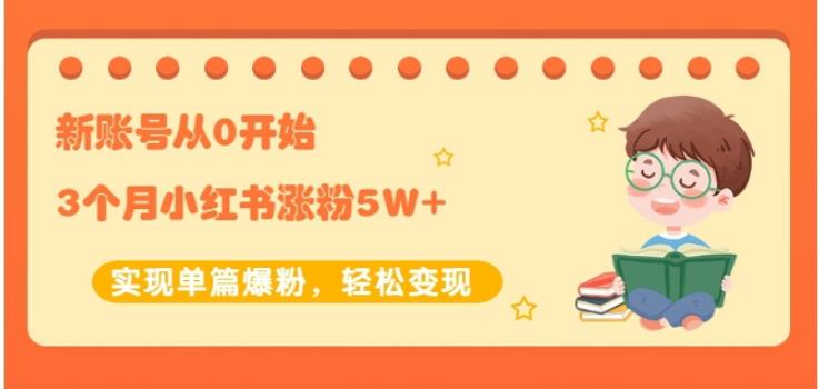 新账号从0开始3个月小红书涨粉5W+实现单篇爆粉，轻松变现（干货）-飞鱼网创