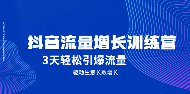 抖音流量增长训练营，3天轻松引爆流量，驱动生意长效增长-飞鱼网创