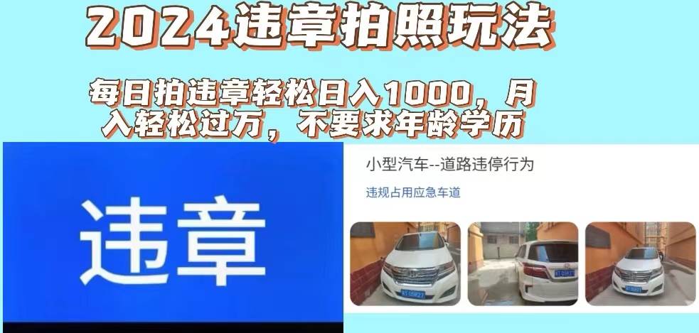 2024违章拍照新玩法，推广躺赚+拍照赚钱双模式，日入1000+-飞鱼网创