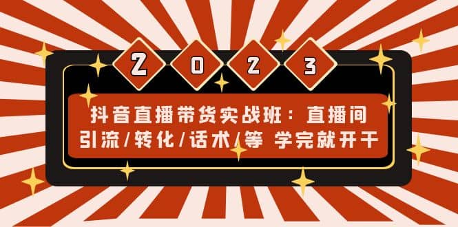 抖音直播带货实战班：直播间引流/转化/话术/等 学完就开干(无水印)-飞鱼网创