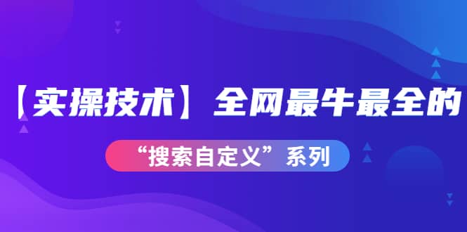 【实操技术】全网最牛最全的“搜索自定义”系列！价值698元-飞鱼网创