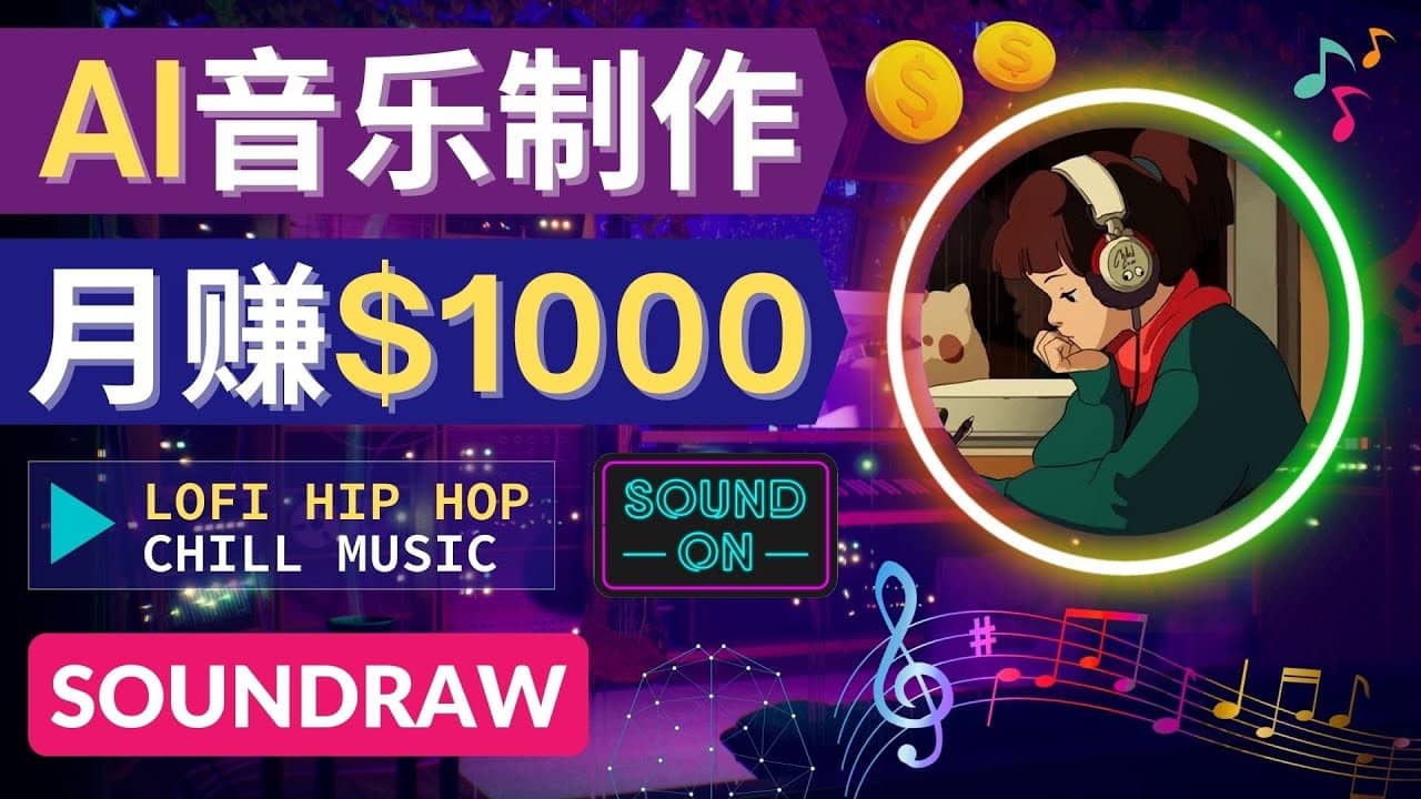 无需任何音乐基础： 使用AI软件制作Lofi Hip Hop Chill Music 月赚1000美元-飞鱼网创