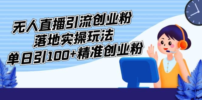 外面收费3980的无人直播引流创业粉落地实操玩法，单日引100+精准创业粉-飞鱼网创