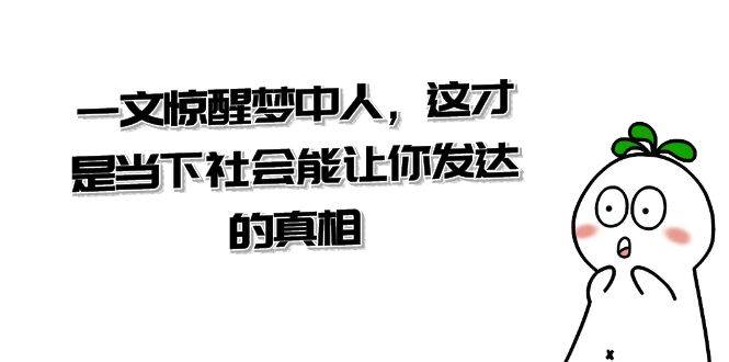 某公众号付费文章《一文 惊醒梦中人，这才是当下社会能让你发达的真相》-飞鱼网创