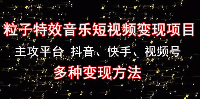 《粒子特效音乐短视频变现项目》主攻平台 抖音、快手、视频号 多种变现方法-飞鱼网创