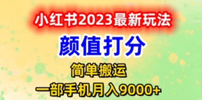 最新小红书颜值打分玩法，日入300+闭环玩法-飞鱼网创