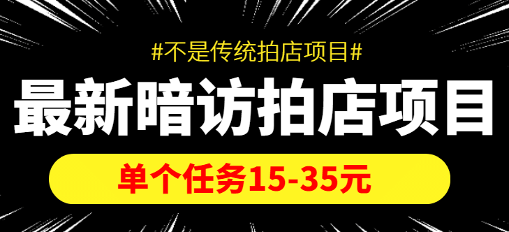 【信息差项目】最新暗访拍店项目，单个任务15-35元（不是传统拍店项目）-飞鱼网创