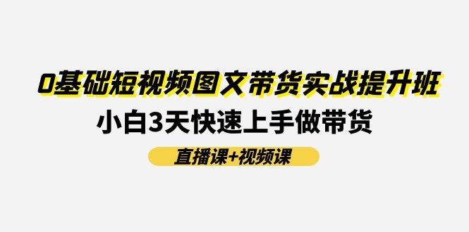 0基础短视频图文带货实战提升班(直播课+视频课)：小白3天快速上手做带货-飞鱼网创