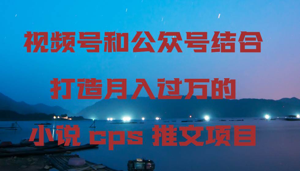 视频号和公众号结合打造月入过万的小说cps推文项目-飞鱼网创