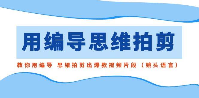 用编导的思维拍剪，教你用编导 思维拍剪出爆款视频片段（镜头语言）-飞鱼网创