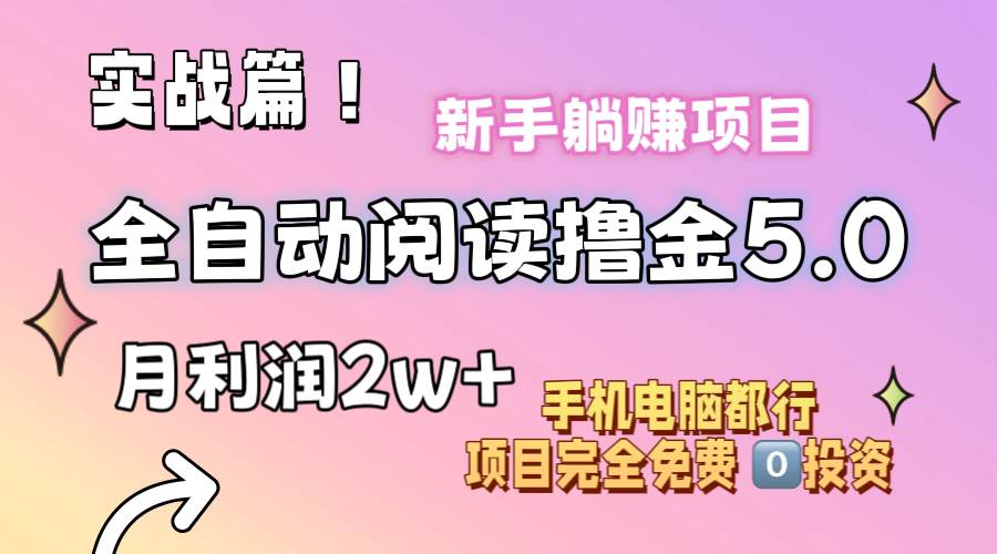 小说全自动阅读撸金5.0 操作简单 可批量操作 零门槛！小白无脑上手月入2w+-飞鱼网创