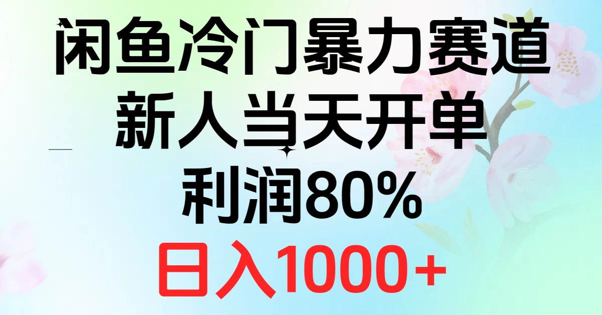 2024闲鱼冷门暴力赛道，新人当天开单，利润80%，日入1000+-飞鱼网创