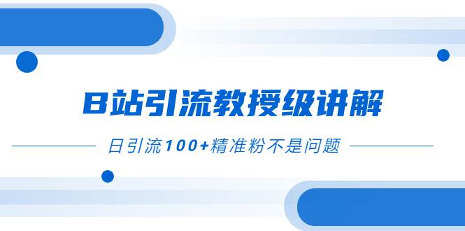 B站引流教授级讲解，细节满满，日引流100+精准粉不是问题-飞鱼网创