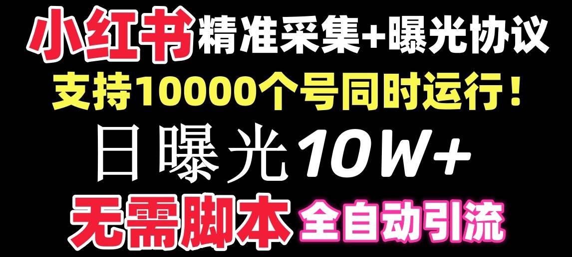 【价值10万！】小红书全自动采集+引流协议一体版！无需手机，支持10000-飞鱼网创